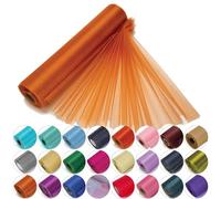 Rotolo di tessuto in organza trasparente, 29 cm x 25 m, elegante panno decorativo per fiocchi per sedie nuziali, bomboniere, accessori per artigianato per nastri, abiti e borse Burnt Orange…
