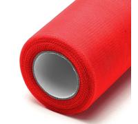 Rotolo di Tessuto in Tulle Rosso, 30 cm x 92 m Tulle decorazioni matrimonio per Compleanni e Matrimoni, Decorazione Fai da Te, Tutù, Gonna, Decorazione da Tavolo, Confezione Regalo
