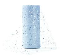 Rotolo di Tulle 15 cm x 25 yards Bobina di Tulle Glitter Nastro Tutu Rotolo con Paillettes per Fiori Matrimonio Tutu Gonna Regalo Confezione Mestiere Blu
