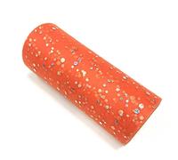 Rotolo di tulle con lustrini glitterati, decorazione per matrimoni in organza, fai da te, per feste di compleanno, in tessuto, spola in tulle, tutù, 25 m x 15,2 cm (arancione)