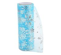 Rotolo di tulle fiocco di neves di Natale 5.7 pollici 10 yarde Rotolo di nastro di organza celeste chiaro con paillettes glitter per artigianato fai da te Gonna tutu Forniture per abiti da sposa