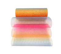 Rotolo di Tulle Glitter Arcobaleno 6 Pollici x 10 Iarde - Tessuto Reticolato Glitterato, Nastro Scintillante Con Paillettes
