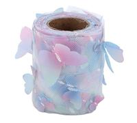 Rotolo di tulle, nastro di tulle colorato tridimensionale per l'anniversario per il Natale per i matrimoni(Blu sfumato)