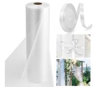 Rotolo Di Tulle Organza Bianco 50 M X 30 Cm Tulle Bianco per Addobbi Matrimonio