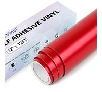 Rotolo di vinile autoadesivo opaco metallizzato permanente per Cricut, 30,5 cm x 3,6 m, rosso, per Cricut e Silhouette Cameo, vinile dorato per decorazioni per feste, adesivi per finestre
