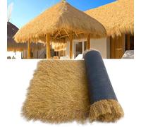 Rotolo Erba Sintetica,Impermeabile Rotolo Di Paglia Artificiale,Rotolo Di Paglia Foglie Di Palma Artificiale,Tetto Di Paglia Artificiale Rotolo Per Terrazza Ombrellone(1x15m(39.4x590.6in))