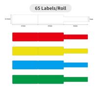 Rotolo etichette per cavi - 65 etichette vari colori 12.5mm x 109mm - Colore: Blu