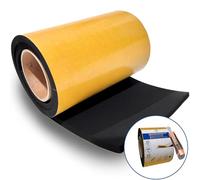Rotolo gomma adesiva nero, gommapiuma adesiva, foglio gomma autoadesivo, Gommapiuma a cellule chiuse EPDM, resistente a temperature estreme e all’usura. (Larghezza 20cm, Lunghezza 2m; Spessore 3mm).