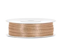 Rotolo Nastro Satin ORO H 3 mm X 50 Mt - Raso Decorazione Bomboniere Matrimonio Nozze 50 Anni Natale Capodanno Gold