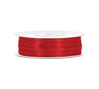 Rotolo Nastro Satin ROSSO H 3 mm X 50 Mt - Raso Decorazione Bomboniere Matrimonio Laurea Natale San Valentino