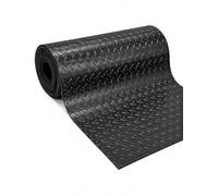 Rotolo pavimento garage in PVC 1,5 mm, impermeabile e antiscivolo | Tappeto nero su misura per auto, camion, palestra, cucina, officina, rimorchio e corsia(60x420 cm)