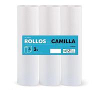 Rotolo per barella, Rotolo di carta per barella per procedure mediche, massaggi, trattamenti estetici e termali, Carta per barella estetica e massaggi (60cm x 70m cellulosa laminata, 3 unità)