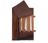 Rotolo portacoltelli in pelle pieno fiore fatto a mano, color cognac, porta attrezzi, borsa arrotolabile per coltelli, realizzata a mano, regalo di compleanno da cuoco, custodia per coltelli da chef,