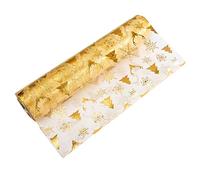 Rotolo Runner Da Tavola Di Natale, Quadrato Dorato Organza, Oro Glitter Tulle, Addobbi Natalizi Per Tavola, Decorazioni Per La Casa Cucina Interno (Renna)