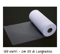 Rotolo Tulle BIANCO 25 cm 100 metri 04VZ