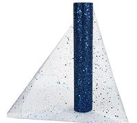 Rotolo Tulle Nastro Glitterato Tulle Bobina Paillettes Blu Decorazione per Fiori Matrimonio Tutu Gonna Regalo Confezione Mestiere Scrapbooking Diario Tavolo Runner Fai da Te