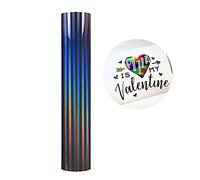 Rotolo Vinile con Retro Adesivo - 30,5x152cm Blu Olografico Permanente, Pellicola Autoadesiva in Vinile Plotter per Decorazioni, Progetti di Bricolage - Funziona con Rilievo di taglio e contorno