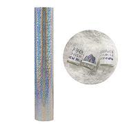 Rotolo Vinile con Retro Adesivo - 30,5x305cm Argento Glitter Olografico Permanente, Vinile Plotter per Decorazioni, Progetti di Bricolage - Funziona con Rilievo di taglio e contorno, Silhouette Cameo