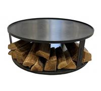 Rotonda Feuerschalenbasis Con Rivista Legno D 62 CM Protezione-Pavimento per