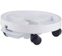Rotonda Plastica Vaso Piante Carrello Vaso Piante Mover Dolly Giardino Vaso Fiori Stand su Ruote Vaso Piante Caddy su Ruote Vasi Piante Piattini con Ruote E Scatola di Stoccaggio De, White, 48cm