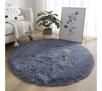 Rotonda Shaggy Tappeto per Soggiorno, Hiser Moderno Soffice Peloso Ultra Molle Antiscivolo Tappeti Moquette per Interni Divano Camera da Letto Bambino Cameretta (Grigio,60x60cm)