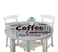 Rotonde Tovaglia in Poliestere con Bordo Elastico, Treers Copritavolo Lavabile Impermeabile Antipolvere Tovaglia con 3D Cibo Stampa per Cucina Giardino Decorazione Tavolo (Latte,100cm)