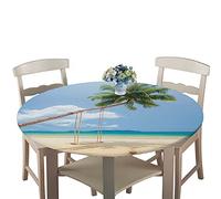 Rotonde Tovaglia in Poliestere con Bordo Elastico, Treers Copritavolo Lavabile Impermeabile Antipolvere Tovaglia con 3D Mare Stampa per Cucina Giardino Decorazione Tavolo (Swing,150cm)