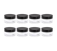Rotondi Barattoli Plastica con Nero Vite Top Coperchio,1 oz/30ml 12pz