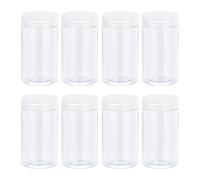 Rotondi Barattoli Plastica con Trasparente Vite Top Coperchio,8oz/250ml,12pz