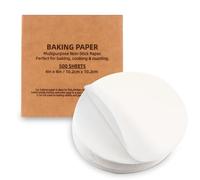 Rotondi di carta pergamena da 10, 15, 20, 30 cm, carta pergamena rotonda pretagliata antiaderente, per tortilla, conservazione/congelamento di hamburger, pizze da forno (Bianco, 500 Fogli-10.2 cm)