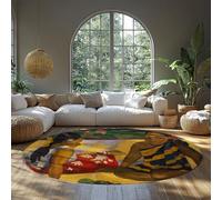 rotondo a due donne di Tahiti Tappeto 120cm per soggiorno Tappeti lavabili in lavatrice Morbido pelo corto per camera da letto Cucina Paul Gauguin Stuoia stampato con grafica Carpet