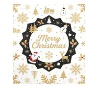 Rotondo Buon Natale Oro Fiocco di Neve Decorativo Magnetico Lavastoviglie Copertura Riutilizzabile Pupazzo di Neve Magnete Frigorifero Decorazione Vacanza Cubierta del Lavavajillas 58,4x66 cm