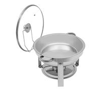 Rotondo Chafing Dish, 5 Qt Stainless Steel Round Chafers and Buffet Warmers Set, contenitori per alimenti per ristoranti, buffet, scuole (argento)