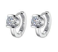 Rotondo Cut Cubic Zirconia Hoop Orecchini Cristallo Sideway Bracciale Orecchini Anniversario Matrimonio Gioielli Per Le Donne Nuovo Pubblicato