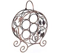 Rotondo foglia d'uva vino rack bronzo stile rustico creativo grande capacità ferro vino rack casa vino rack
