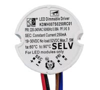 Rotondo massimo 42 mm. Convertitore di potenza for lampada LED da 7,5 W dimmerabile con driver incorporato 250 mA con cavo da 150 mm for lampada da soffitto a parete pendente AC200-240V(19-30V 250mA)