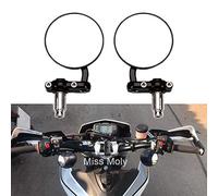 Rotondo Moto Specchi 7/8" Manubrio Specchietti Laterali per Chopper Cruiser Scooters(#2-Nero)