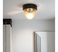 Rotondo Plafoniera Nero Ø18cm Piccolo IP44 Moderno Illuminazione Scala Bagno