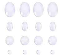 Rotondo Quadrato Ovale Piatto Rotondo in Vetro Posteriore Trasparente Trasparente Lente d'Ingrandimento Cabochon Cameo Cover per Risultati di Gioielli Fai-da-Te Fashion