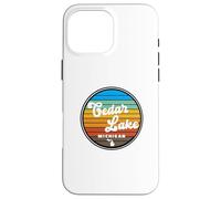 Rotondo Retro Vintage Cedar Lake Area in Michigan MI Graphic Custodia per iPhone 16 Pro Max