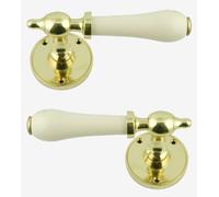 Rotondo Rosa Leva Maniglia Set (Coppia) Cream porcelain Maniglia