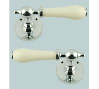 Rotondo Rosa Leva Maniglia Set (Coppia) Cream porcelain Maniglia