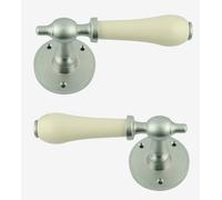 Rotondo Rosa Leva Maniglia Set (Coppia) Cream porcelain Maniglia
