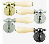 Rotondo Rosa Leva Maniglia Set (Coppia) Cream porcelain Maniglia