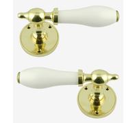 Rotondo Rosa Leva Maniglia Set (Coppia) White porcelain Maniglia