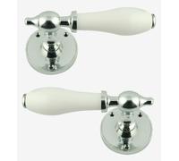 Rotondo Rosa Leva Maniglia Set (Coppia) White porcelain Maniglia