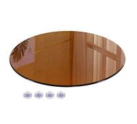 Rotondo Vetro Tavolo da Pranzo Top 30 Pollici Sostituzione Vetro Copertura per Tavolo Cortile con Lazy Susan Giradischi Lucido Arc Edge