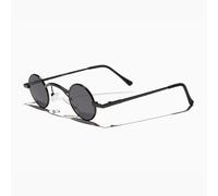 Rotondo Vittoriano Goth Edwardian Occhiali da Sole Nero/Grigio Lenti - Watson