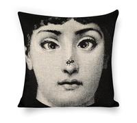 ROTOOY Lina Cavalieri - Federa per cuscino decorativa in lino artificiale, quadrata, con occhio personalizzato, include solo federa, 45 x 45 cm, S (21)