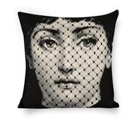 ROTOOY Lina Cavalieri - Federa per cuscino decorativa in lino artificiale, quadrata, con occhio personalizzato, include solo federa, 45 x 45 cm, A17